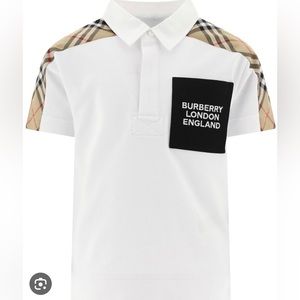 Burberry Kids Logo Printed Pocket Polo Shirt size 14 dry cleaned only great cond